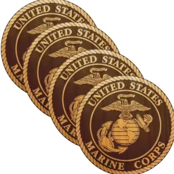 7.62 Design - Holzuntersetzer USMC Wood Coaster 4er Set