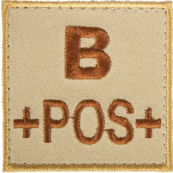 A10 Equipment - Blutgruppenpatch Blutgruppe B positiv sand