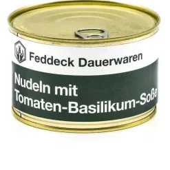 Feddeck Dauerwaren - Fertiggericht Dose Nudeln mit Tomaten-Basilikum-Soße vegan 400 g