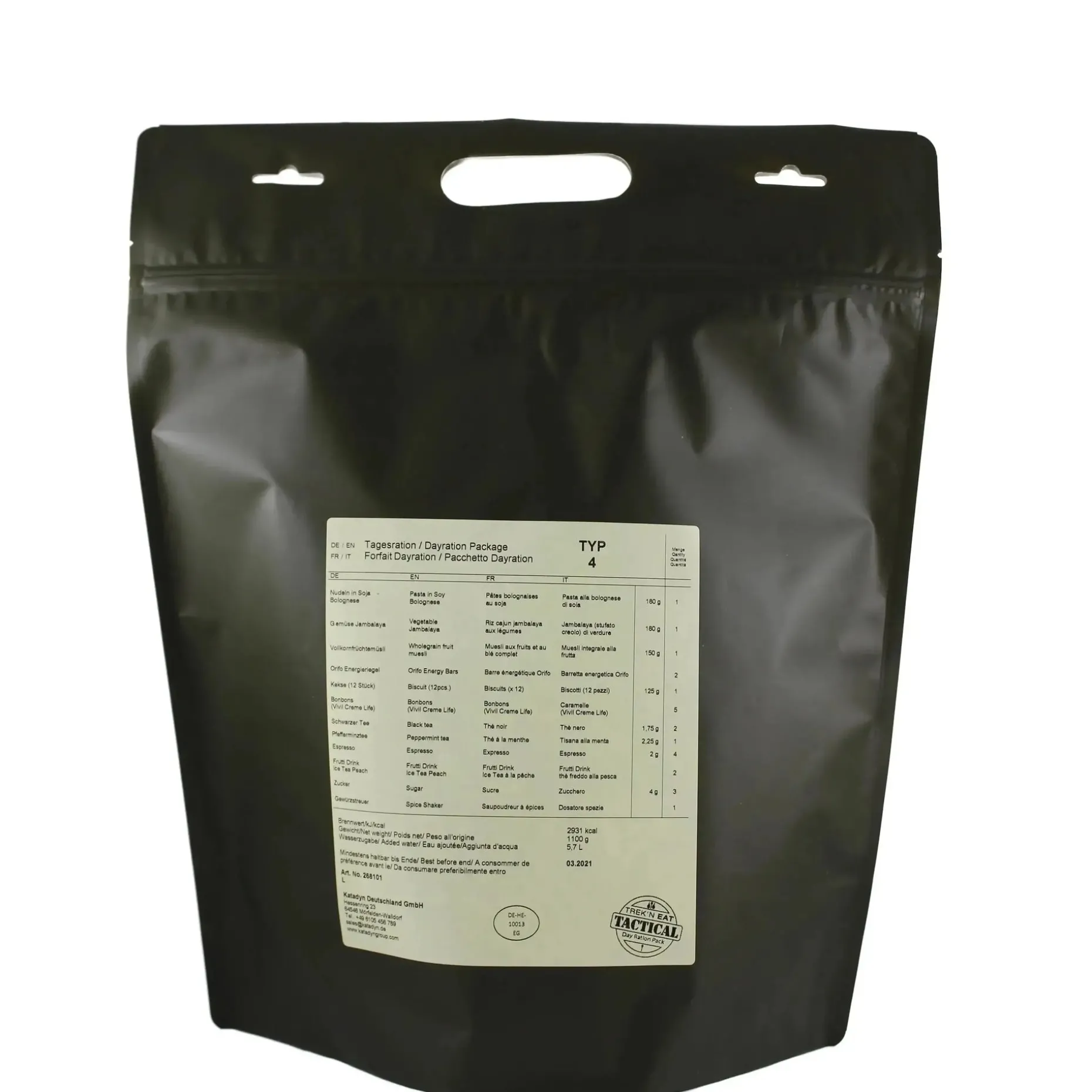 Katadyn - Tagesration Vegetarisch Day Ration Pack Typ 4