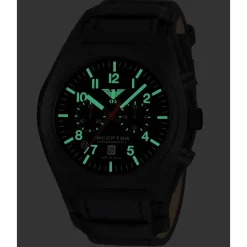KHS - Armbanduhr Inceptor Black Steel Chronograph Leder-G-Pad