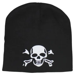 MFH - Strickmütze Beanie mit Totenkopf schwarz