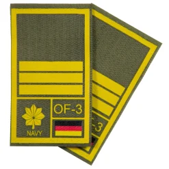 NfD - BW Rangabzeichen International bedruckt Marine Klett für KBS SK Gelbgold