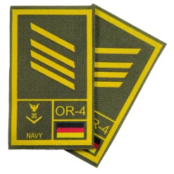 NfD - BW Rangabzeichen International bedruckt Marine Klett für KBS SK Gelbgold