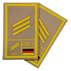 NfD - BW Rangabzeichen International bedruckt Marine Klett für KBS SK Gelbgold