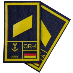 NfD - BW Rangabzeichen International bedruckt Marine Klett für KBS SK Gelbgold