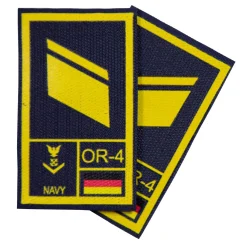 NfD - BW Rangabzeichen International bedruckt Marine Klett für KBS SK Gelbgold