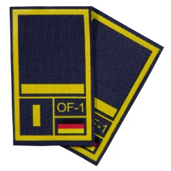 NfD - BW Rangabzeichen International bedruckt Marine Klett für KBS SK Gelbgold