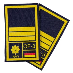 NfD - BW Rangabzeichen International bedruckt Marine Klett für KBS SK Gelbgold