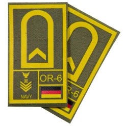 NfD - BW Rangabzeichen International bedruckt Marine Klett für KBS SK Gelbgold