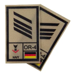 NfD - BW Rangabzeichen International bedruckt Marine Klett für KBS SK Schwarz