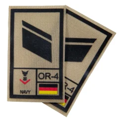 NfD - BW Rangabzeichen International bedruckt Marine Klett für KBS SK Schwarz