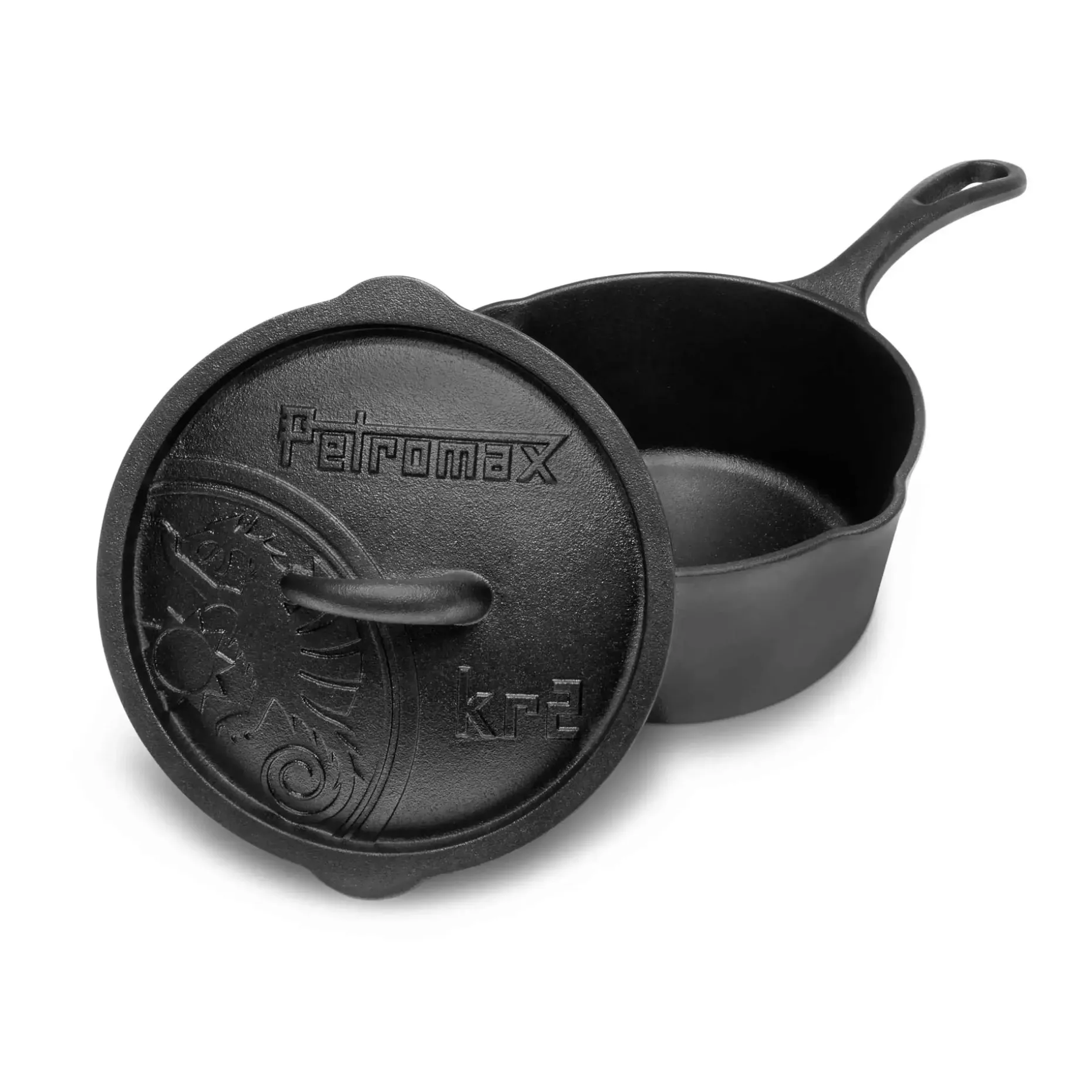 Petromax - Kasserolle kr2 Gusseisen mit Deckel schwarz