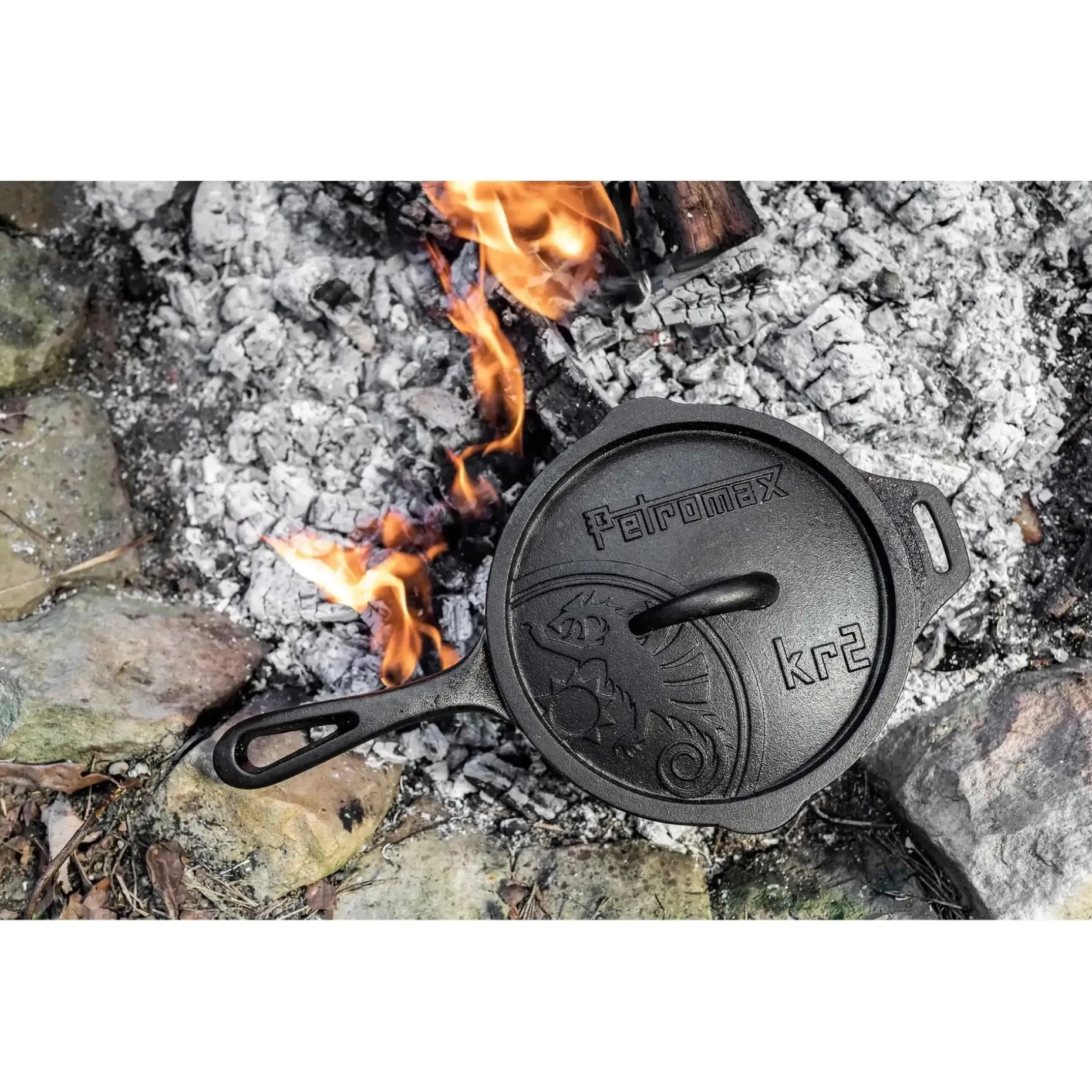 Petromax - Kasserolle kr2 Gusseisen mit Deckel schwarz