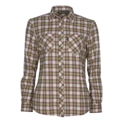 Pinewood - Flanellbluse Felicia grün weiß Frauen