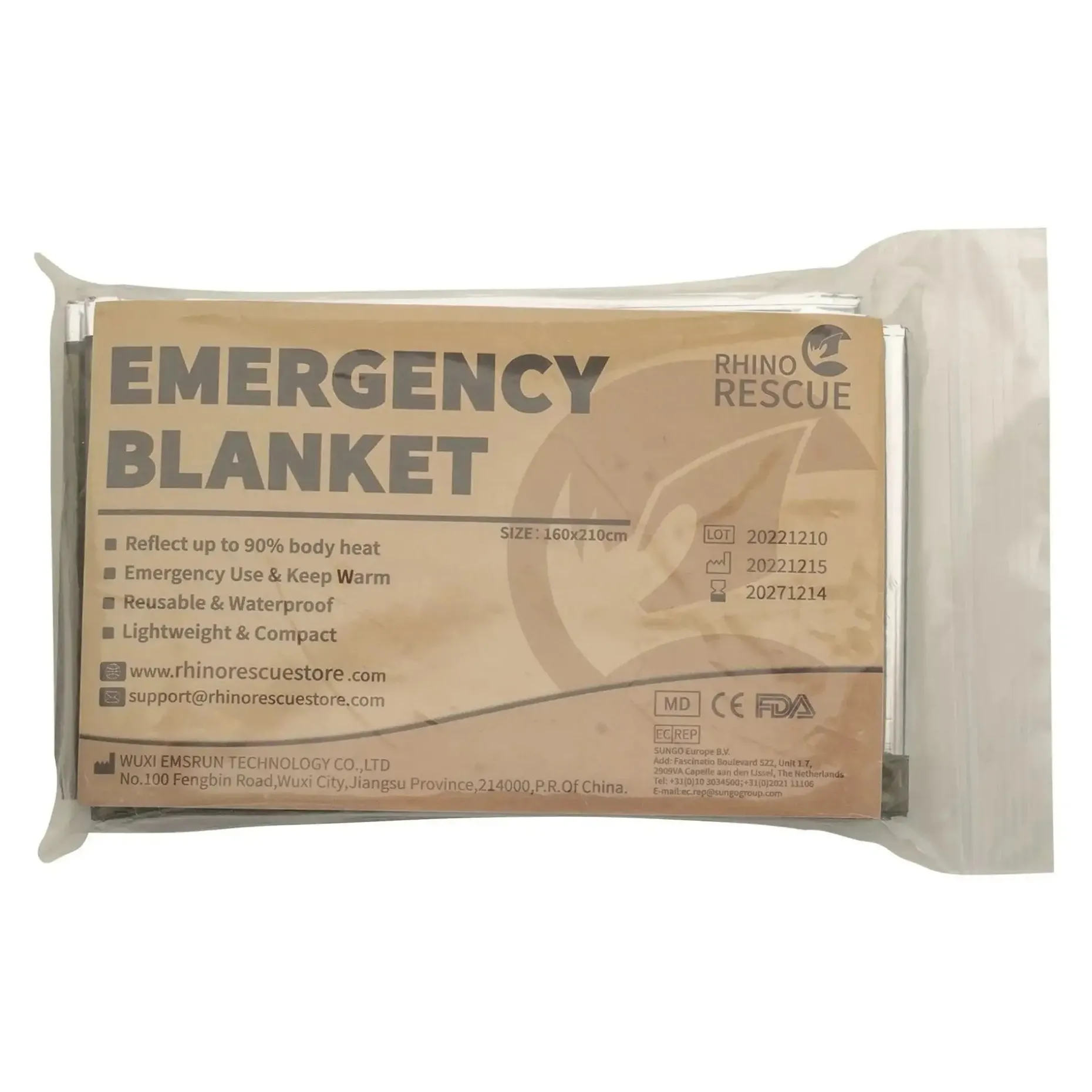 Rhino Rescue - Rettungsdecke Oliv/Silber