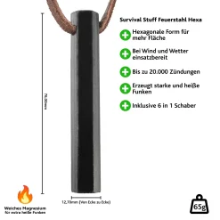 Survival Stuff - Feuerstahl HEXA klein schwarz
