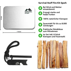 Survival Stuff - Fire Kit Spark silberfarben