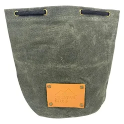 Survival Stuff - Waxed Canvas Tasche grau oliv