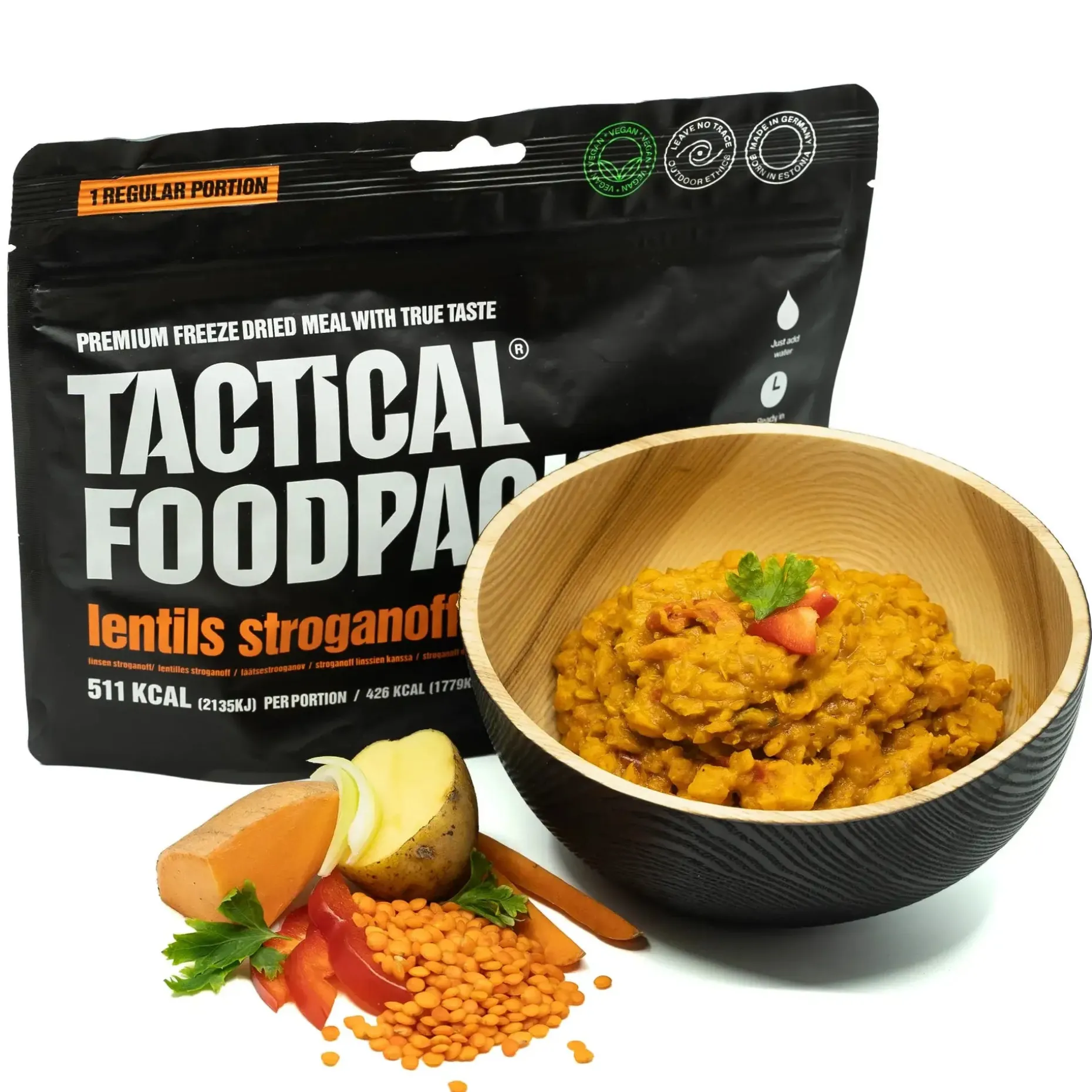 Tactical Foodpack - Hauptgericht Linsen Stroganoff
