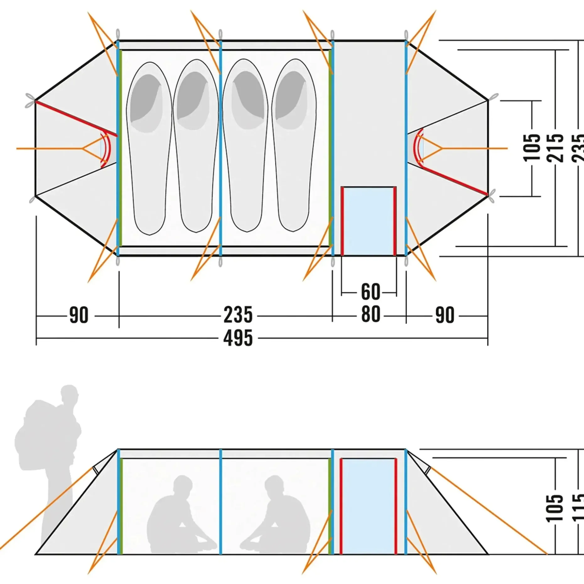 Tatonka - Tunnelzelt Alaska 4 PU