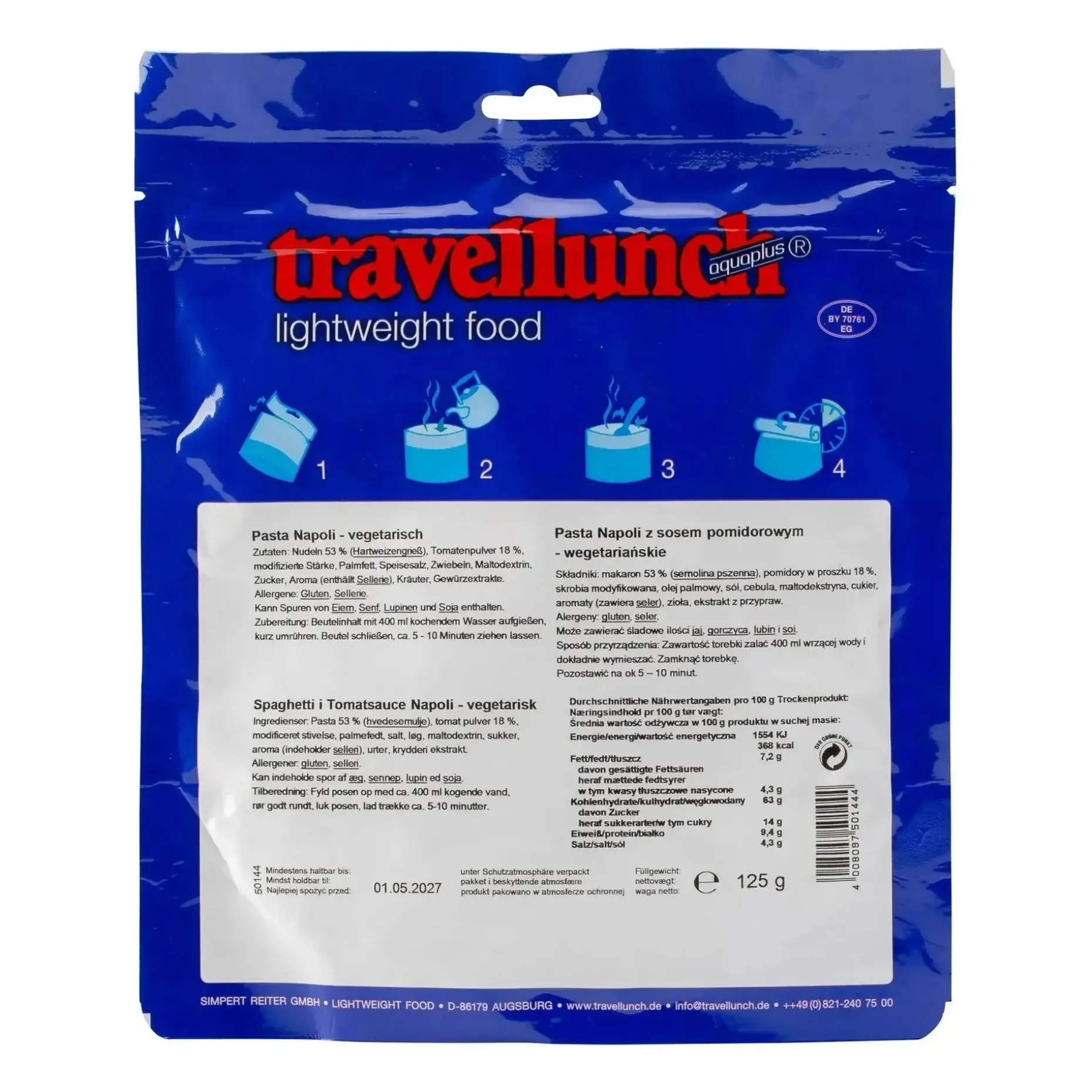 Travellunch - Pasta Napoli vegan 1er Packung